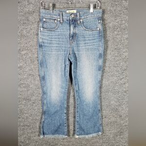 Madewell Cali Demi-boot Blue Jeans Size 27P Cropped, Frayed